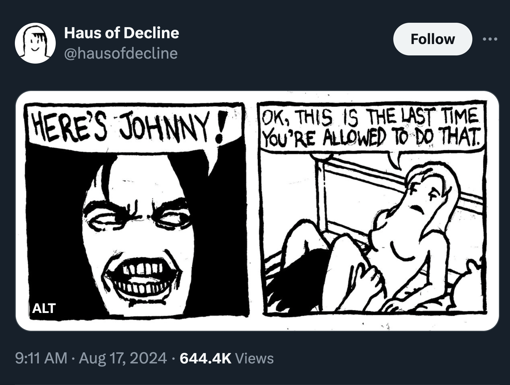 cartoon - Haus of Decline Here'S Johnny! Ok, This Is The Last Time You'Re Allowed To Do That Alt Views